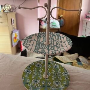 Two-Tiered Ceramic Jewelry Stand